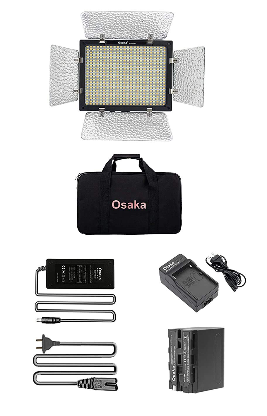 Osaka OS 576 AC BC Bi-Color LED Video Light with F750 Battery & Charger