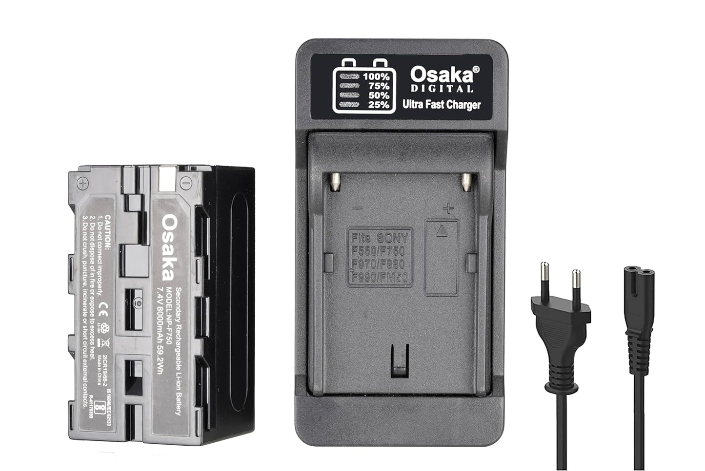 Osaka LED Video Light OS 576 Slim with 8000 mAH F750 Battery & Ultra Fast Charger for All DSLR and Video Cameras and YouTube Video Shooting