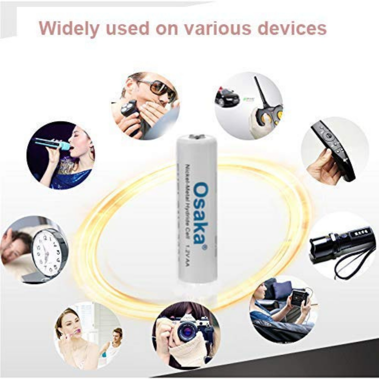 Osaka NI-MH HR06 4xAA 3000mAh Enelong Rechargeable Battery Set for Camera Flashes, Mic, Toys, Remote. - OSAKATEK