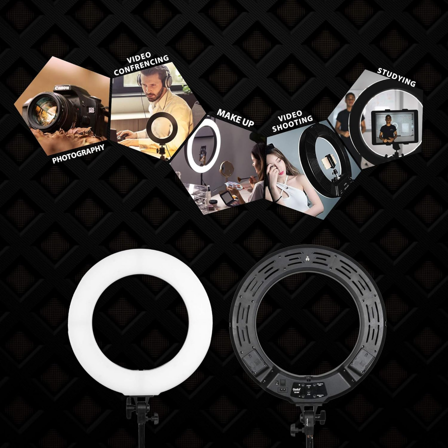 Osaka 18 Inches LED Ring Light 65W with stand - OSAKATEK