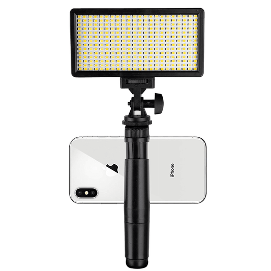 Osaka Bi-Color Dimmable LED Video Light OS-LED-308 Pocket LED with F Bracket Smart Rig Filmmaker Grip Tripod Mount with F750 Battery 8000 mAh and Fast Charger Flash (Black) - OSAKATEK