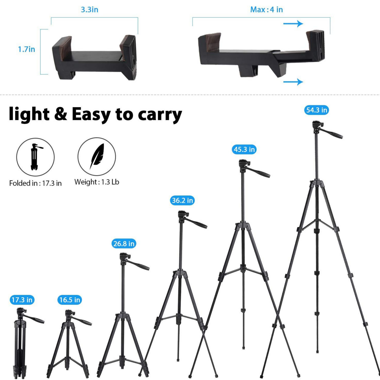Osaka OS 550 Tripod 55 Inches (140 cm) with Mobile Holder - OSAKATEK