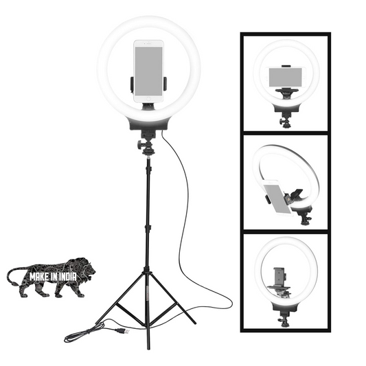 Osaka® 10" (25.4 cm) Professional LED Ring Light with Tripod Stand for Mobile Phones & Camera, 3 Color Temperature Mode Dimmable Lighting for Photo Shoot YouTube Video Shooting - OSAKATEK