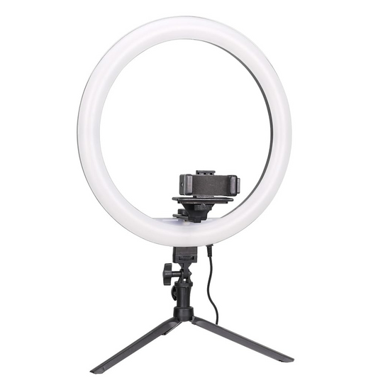Osaka® 14-Inch LED Ring Light with Table Tripod & Bluetooth Remote - 15W Dimmable Lighting, 2 Color Modes for Photo, Video, Live Streaming & Makeup - OSAKATEK
