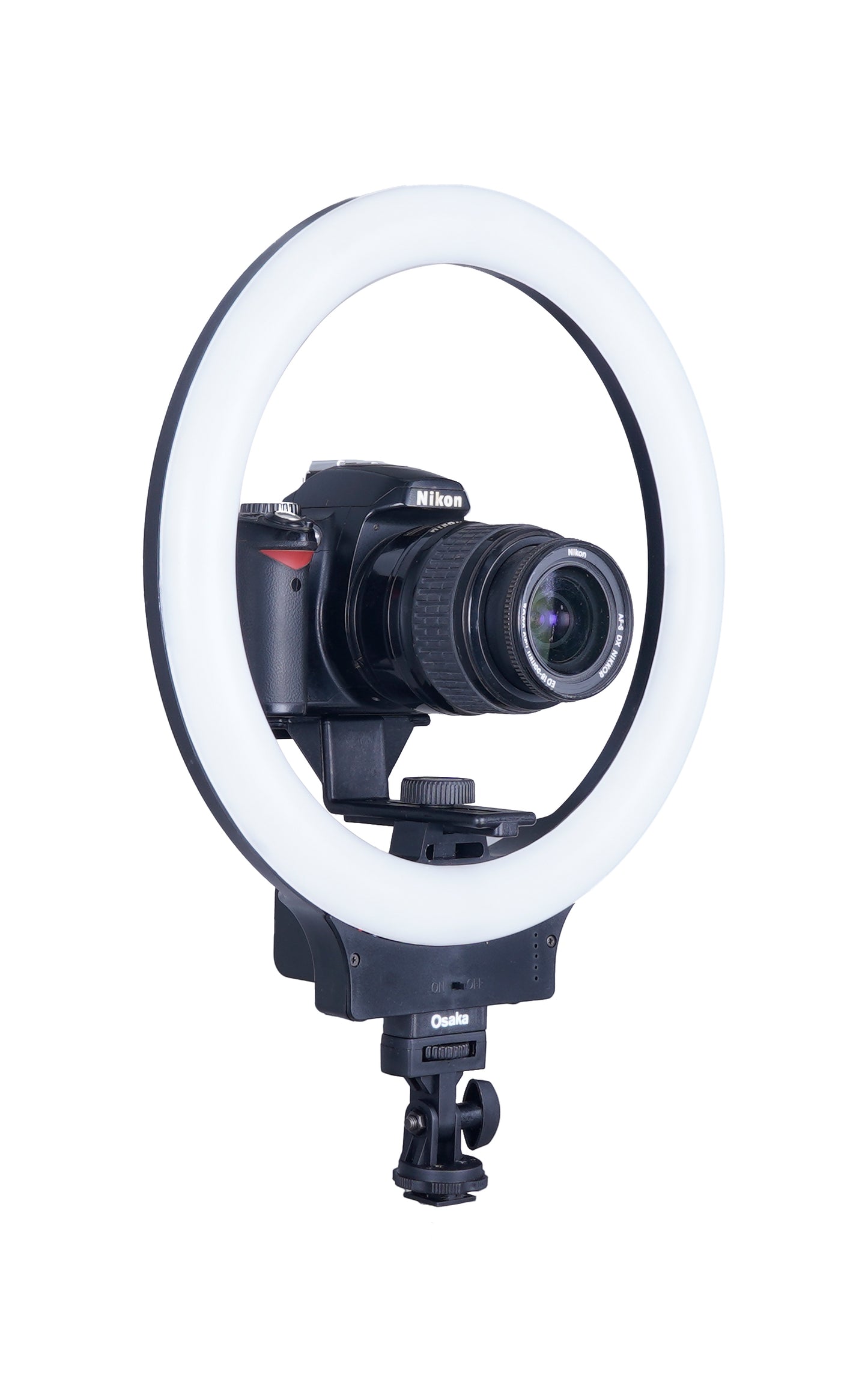 Osaka 10 Inch Wireless Ring Light with Stand and USB Battery F-550, Table Tripod, Bluetooth Shutter | LED Dimmable Ringlight for Photography, Makeup, Live Streaming, YouTube & TikTok Videos