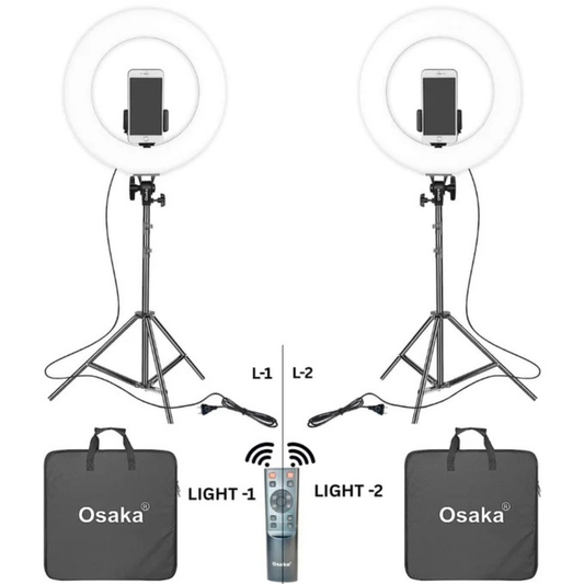 OSAKA OS-Ring Light 18 Inch 65W with Stand,Combo - 2-in-1 Remote Control LED Ring Light for Photography, Video , Adjustable Tripod Stand**
