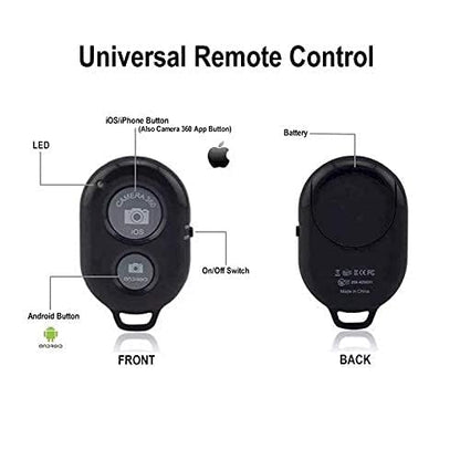 Diagram of a universal remote control with labeled buttons and features on a white background.