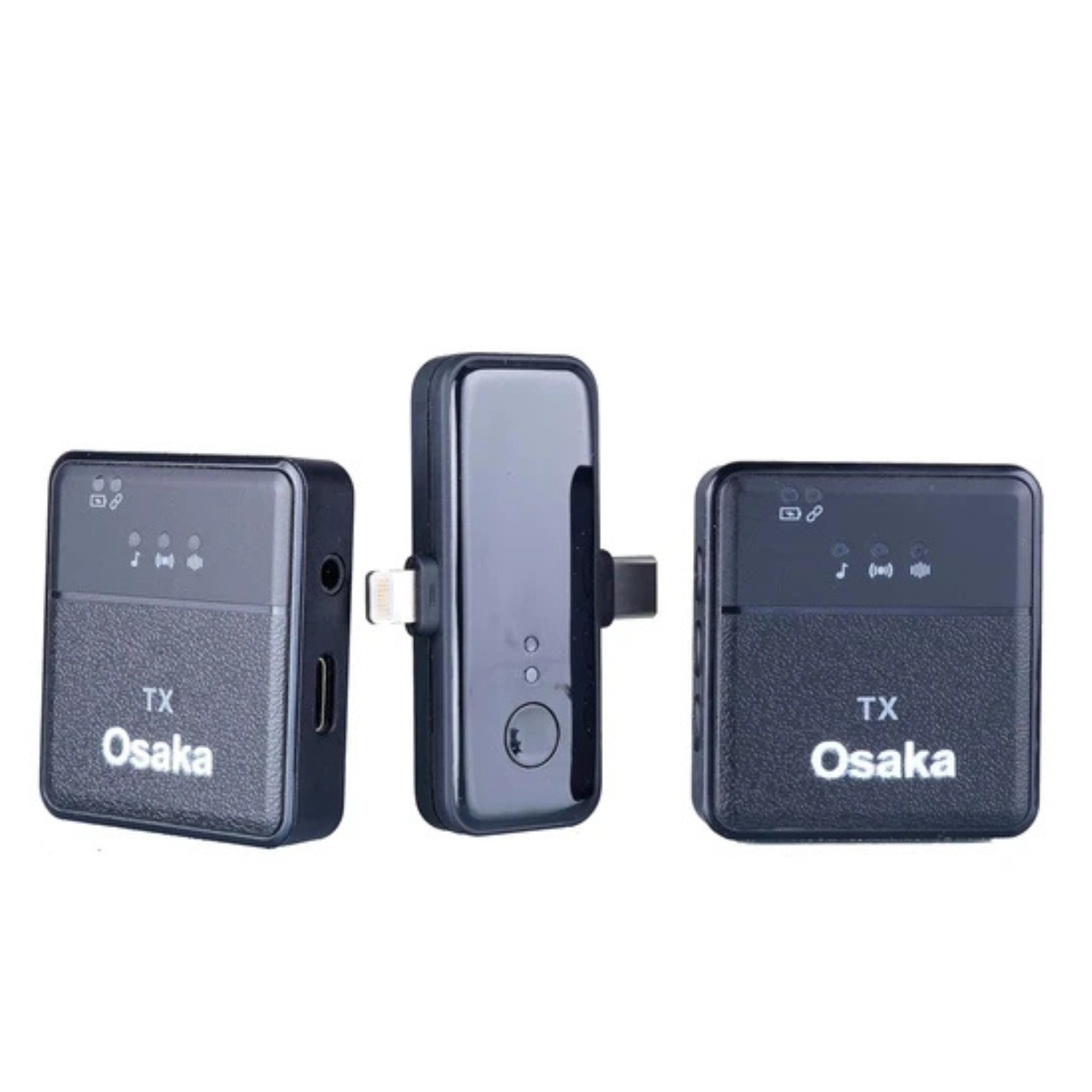 Osaka OS-31 Wireless Mic for Youtubers, 3 in 1 Wireless Microphone for iPhone/Android/DSLR Camera/USB-C Plug/iPad, Noise Cancellation Mic for Youtubers, Video Recording, Streaming, 50M Range Capacity