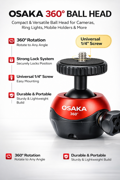 EWELL 360 Degree Aluminum Ballhead for Tripod Stand 