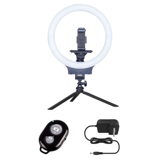 Osaka  Wireless Ring Light with 9V AC-Adapter and Table Tripod, Bluetooth Shutter| LED Dimmable Ringlight for Photography, Makeup, Live Streaming, YouTube & TikTok Videos