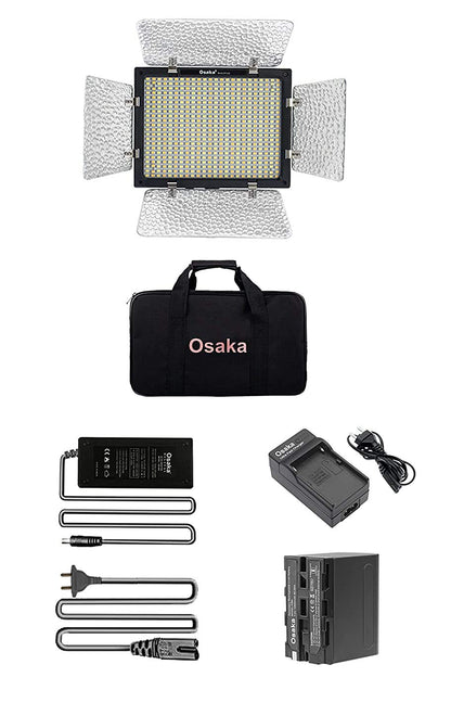 Osaka OS 576 AC BC Bi-Color LED Video Light with F750 Battery & Charger