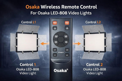 Osaka OS-LED-808 Slim 2PC Kit All DSLR Video Cameras YouTube Video tiktok Photography Shooting with 2 Light Stand,2 Battery F750 8000mah,2 FastCharger,2ACAdapter 9V,2 PowerCable4mtr,2LedBag,1StandBag