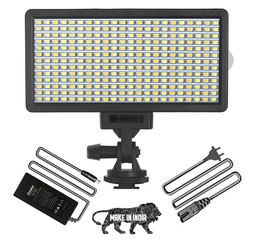 Osaka Bi-Color Dimmable LED Video Light OS-LED-308 Pocket LED Slim for All DSLR Video Cameras YouTube Video tiktok Photography Shooting with AC Adapter