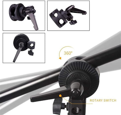 Camera tripod with adjustable legs and 360-degree swivel head