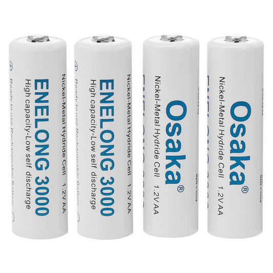 OSAKA HR06 3000mAh AA Ni-Mh Rechargeable Batteries 4 Pieces with OSK-C903W Battery Charger Set - OSAKATEK