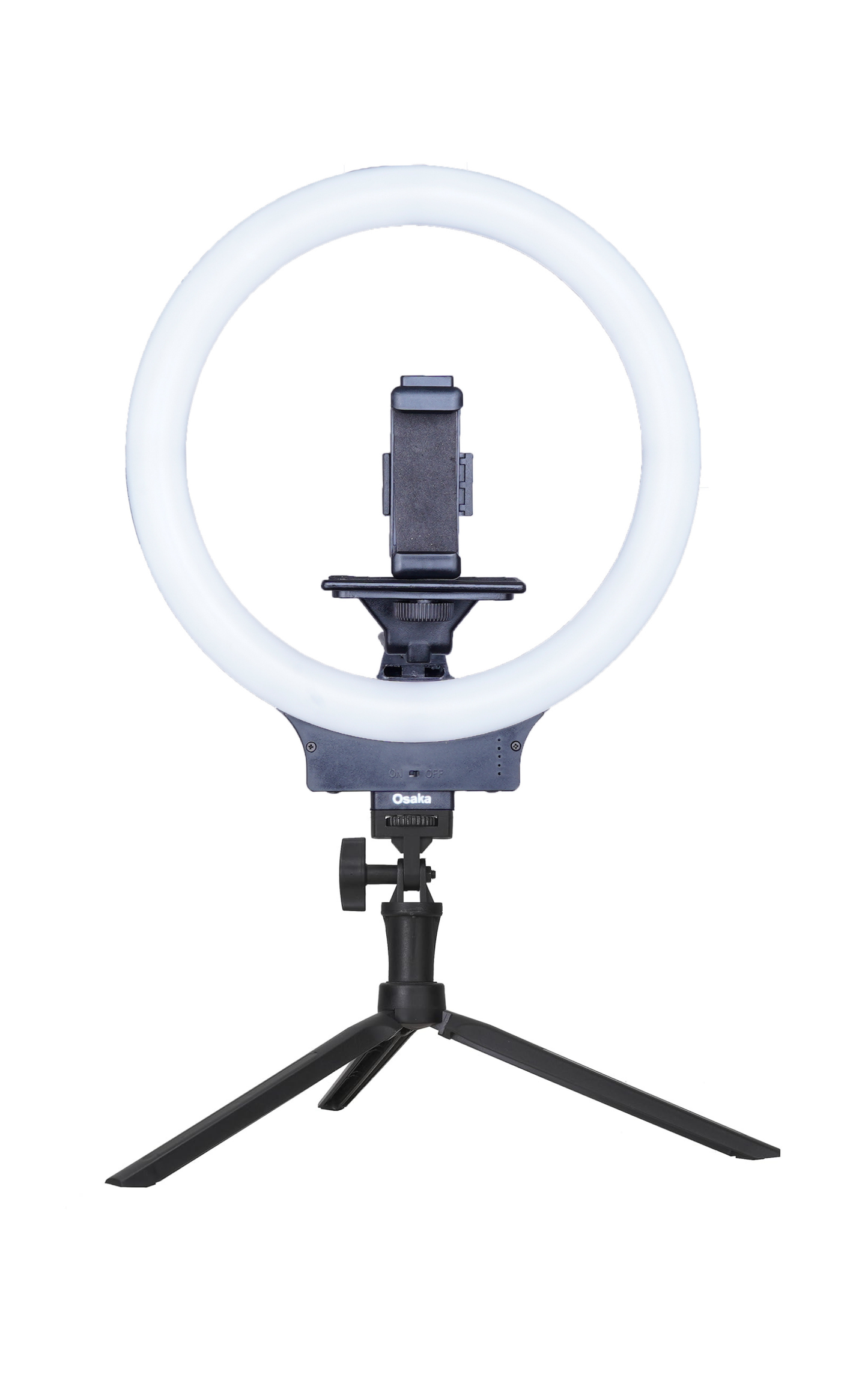 Osaka  Wireless Ring Light with 9V AC-Adapter and Table Tripod, Bluetooth Shutter| LED Dimmable Ringlight for Photography, Makeup, Live Streaming, YouTube & TikTok Videos