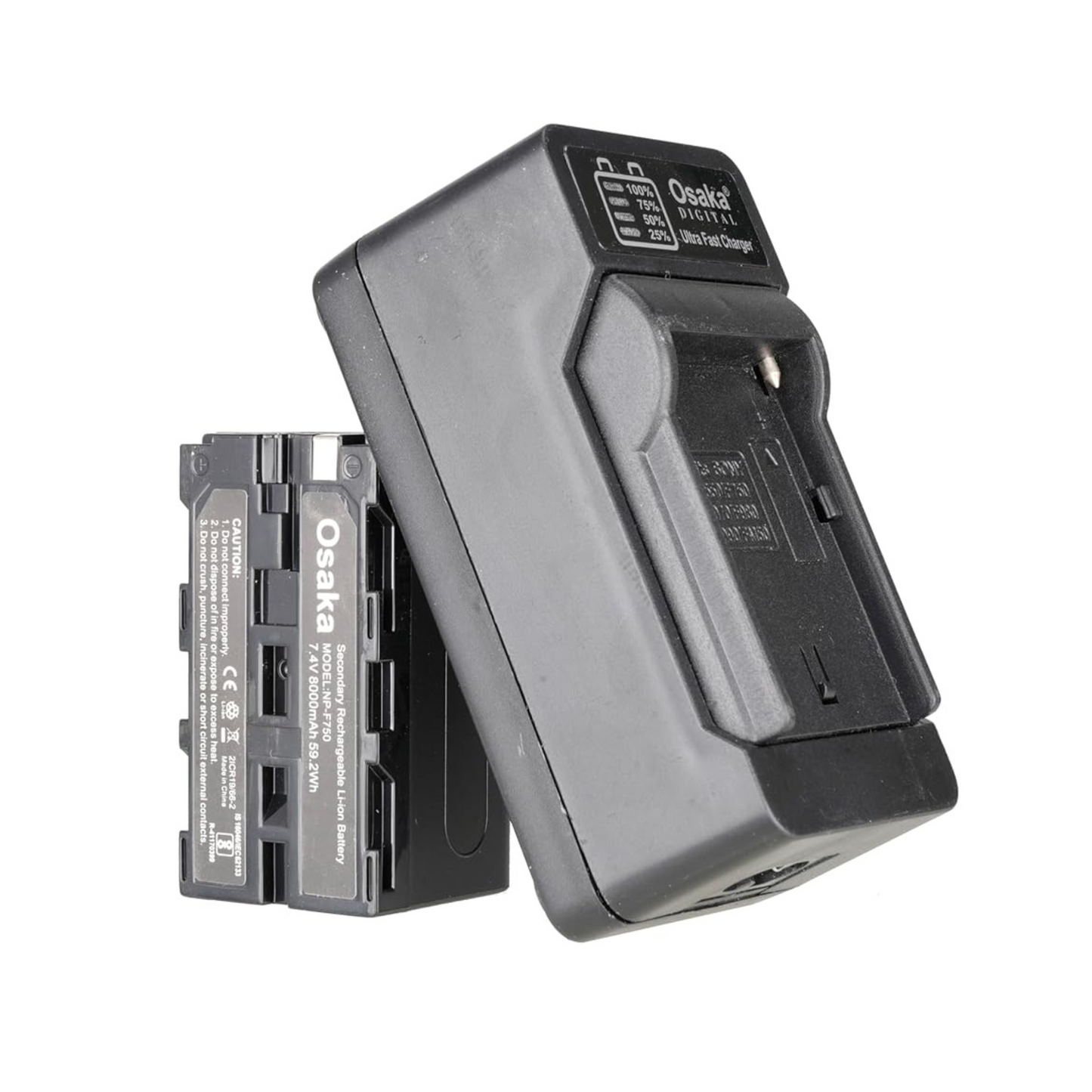 Osaka NP-F750 8000mah Battery with Ultra Fast Charger for Sony F960 F970 F980 F550 F750 Batteries Compatible with All LED Video Light - OSAKATEK