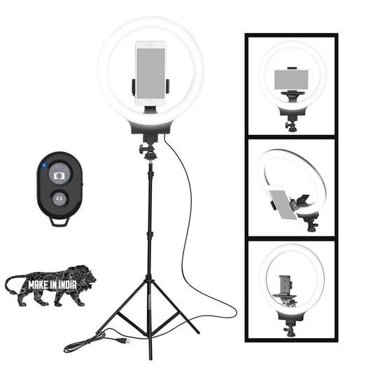 Osaka® 10" Professional LED Ring Light with Tripod Stand for Mobile Phones & Camera, 3 Color Temperature Mode Dimmable Lighting for Photo Shoot YouTube Video Shooting with Bluetooth for Andoid/iOS - OSAKATEK