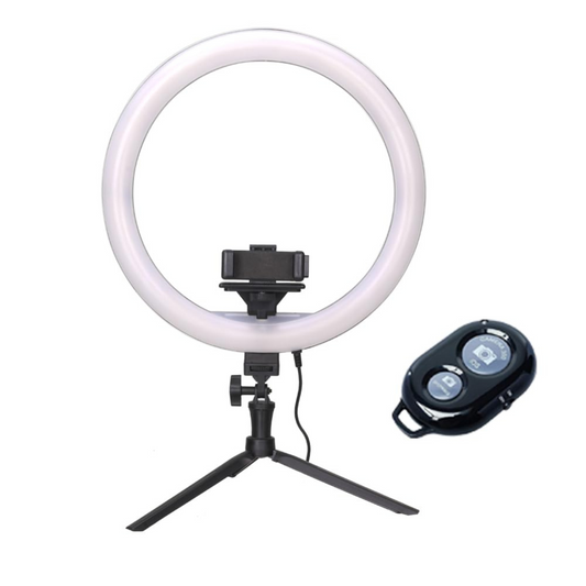 Osaka® 14-Inch LED Ring Light with Table Tripod & Bluetooth Remote - 15W Dimmable Lighting, 2 Color Modes for Photo, Video, Live Streaming & Makeup - OSAKATEK