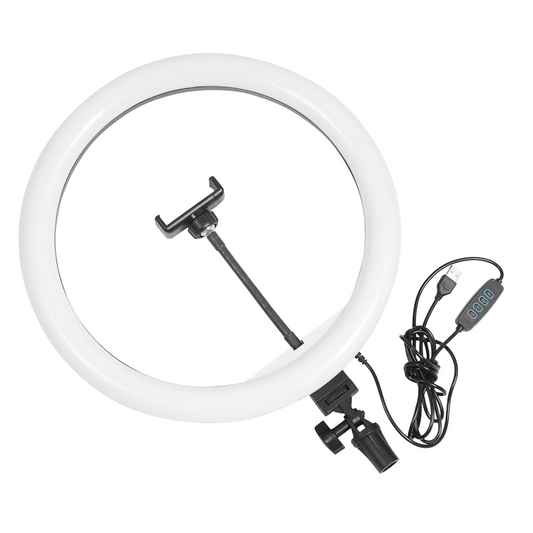 Osaka® 14-Inch LED Ring Light - 15W Dimmable Lighting with 2 Color Modes for Photo & Video Shoots, Live Streaming & Makeup - Compatible with iPhone & Android - OSAKATEK