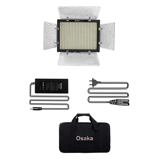 Osaka Bi-Color Dimmable LED Video Light OS 576 Slim for Nikon Canon Sony Panasonic DSLR and Video Cameras and YouTube Video Shooting with Power AC Adapter. - OSAKATEK
